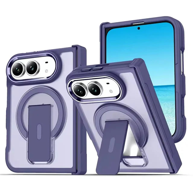 Translucent Kickstand Case with MagSafe Compatibility for iPhone Duo