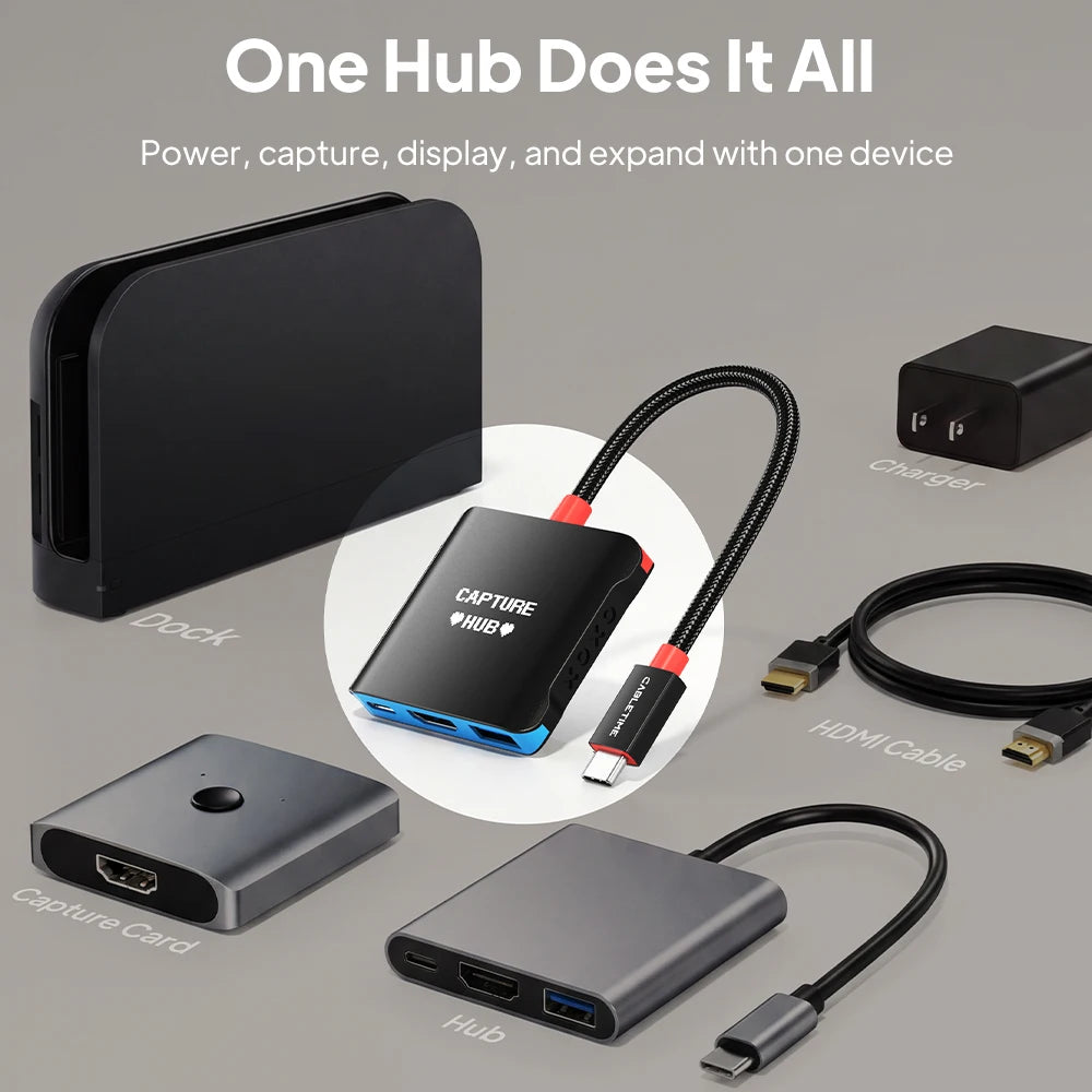 CABLETIME 5-in-1 USB-C Capture Hub