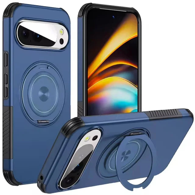 Shockproof TPU and PC Case with 360° Rotating Magnetic Ring for Google Pixel 10 Series