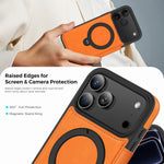 Stylish Leather Flip MagSafe Case with 360° Rotating Kickstand for iPhone 17 Series