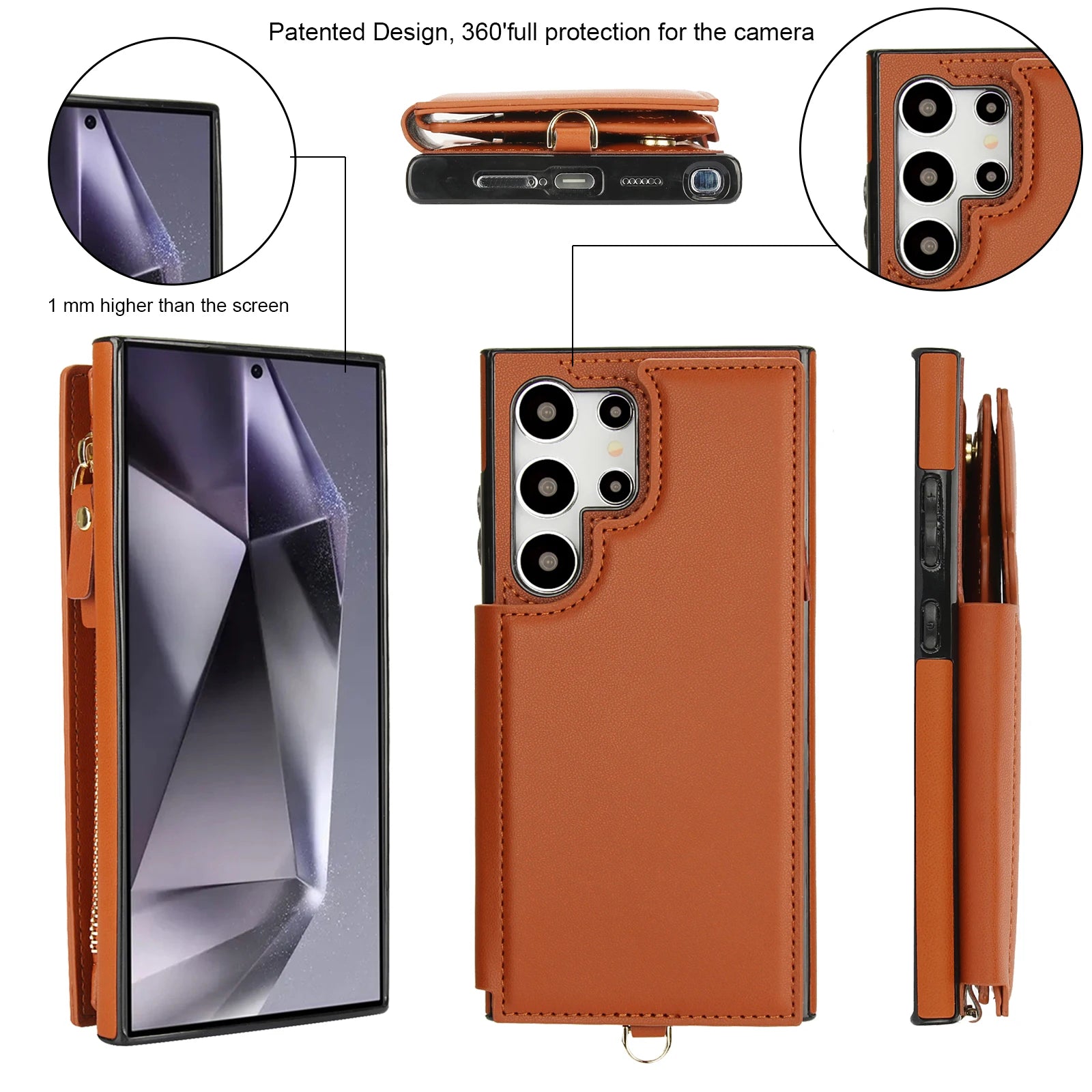 Crossbody Leather Flip Wallet Case for Samsung Galaxy S25 Series