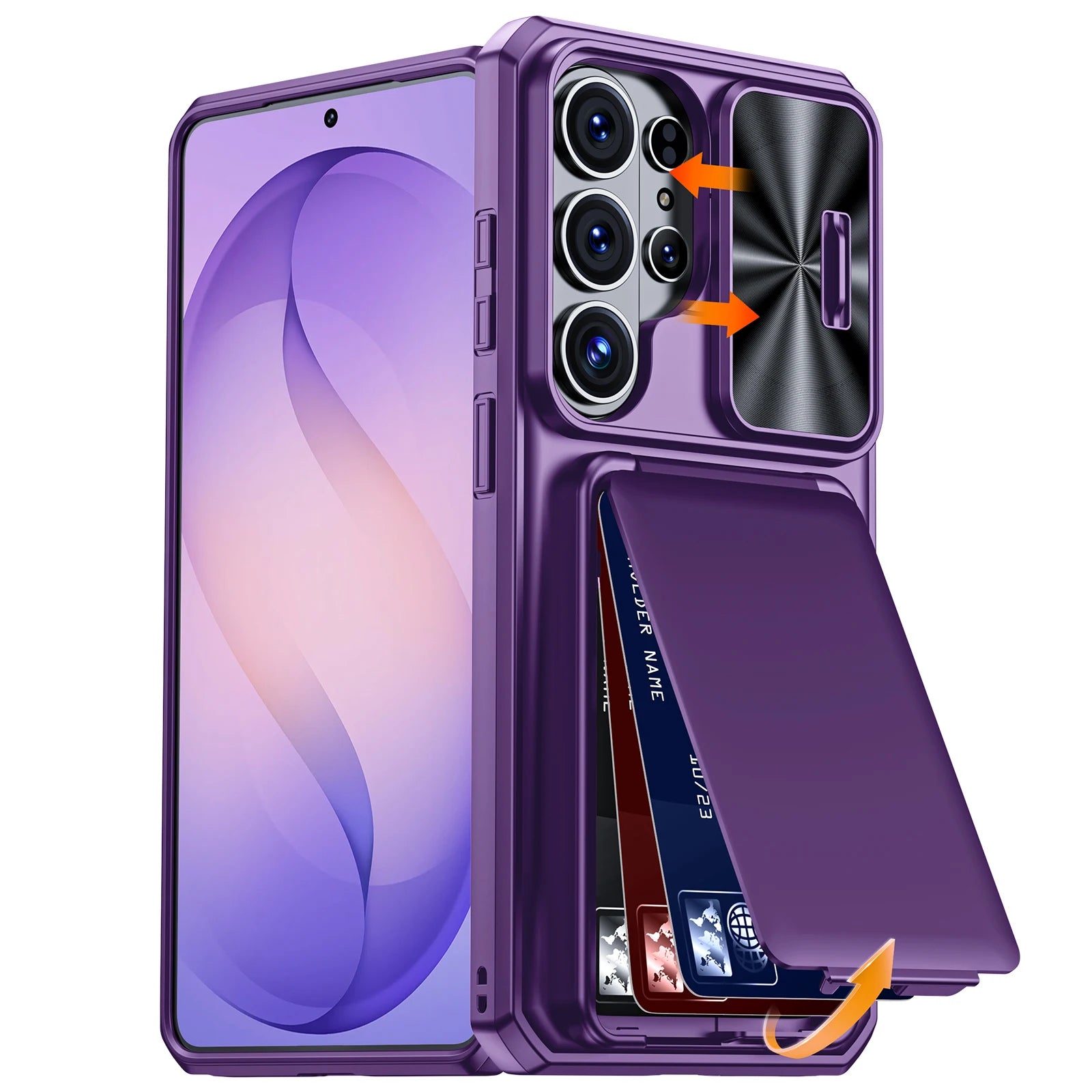 Luxury Executive Wallet Case with Privacy Camera Slide for Samsung Galaxy S26 Ultra