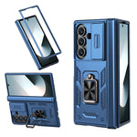 Rugged Armor Case with Sliding Camera Cover and Ring Stand for Samsung Galaxy Z Fold 8 Ultra