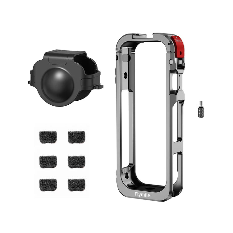 Protective Metal Cage with Cold Shoe & Lens Cover for Insta360 X5
