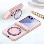 Skin Feel TPU Magnetic Case with 360° Rotating Bracket for Samsung Galaxy Z Flip 7