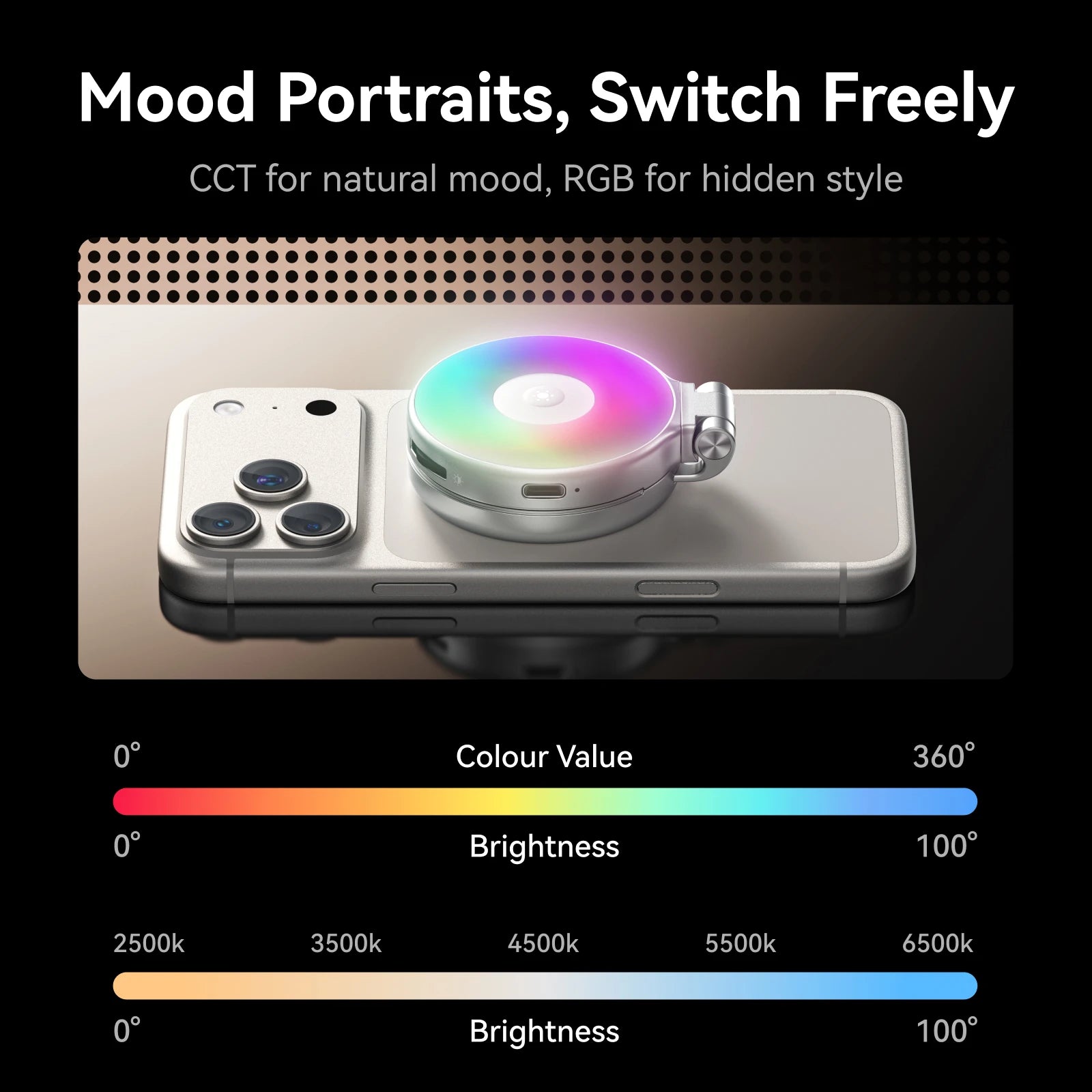 TELESIN Magnetic Clip-On Selfie Light