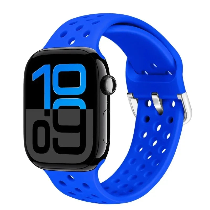 Perforated Silicone Band with Ventilation Holes for Apple Watch