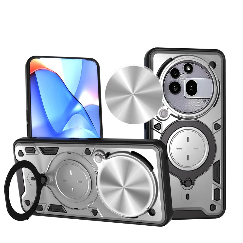 Anti-Drop Magnetic Case with 360° Rotating Ring Stand for Nothing Phone 3a / 3a Pro
