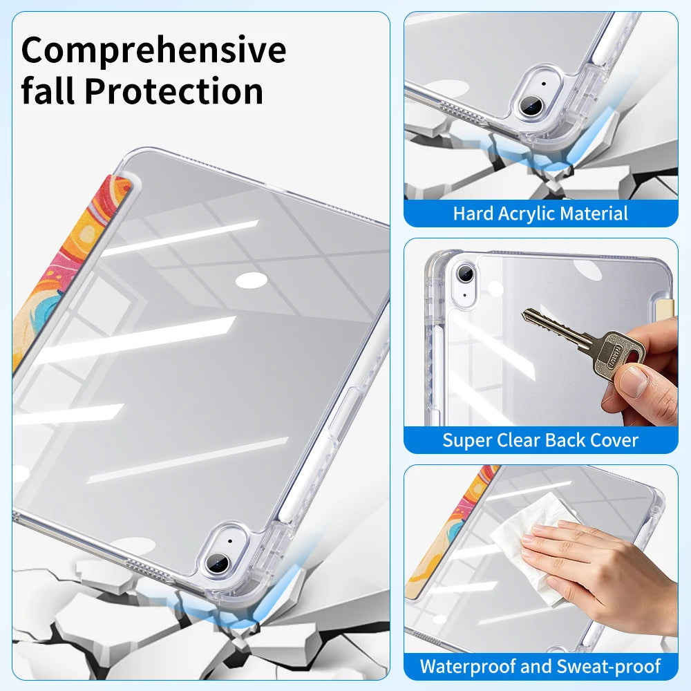 Transparent Auto Wake/Sleep Case for iPad Air M4
