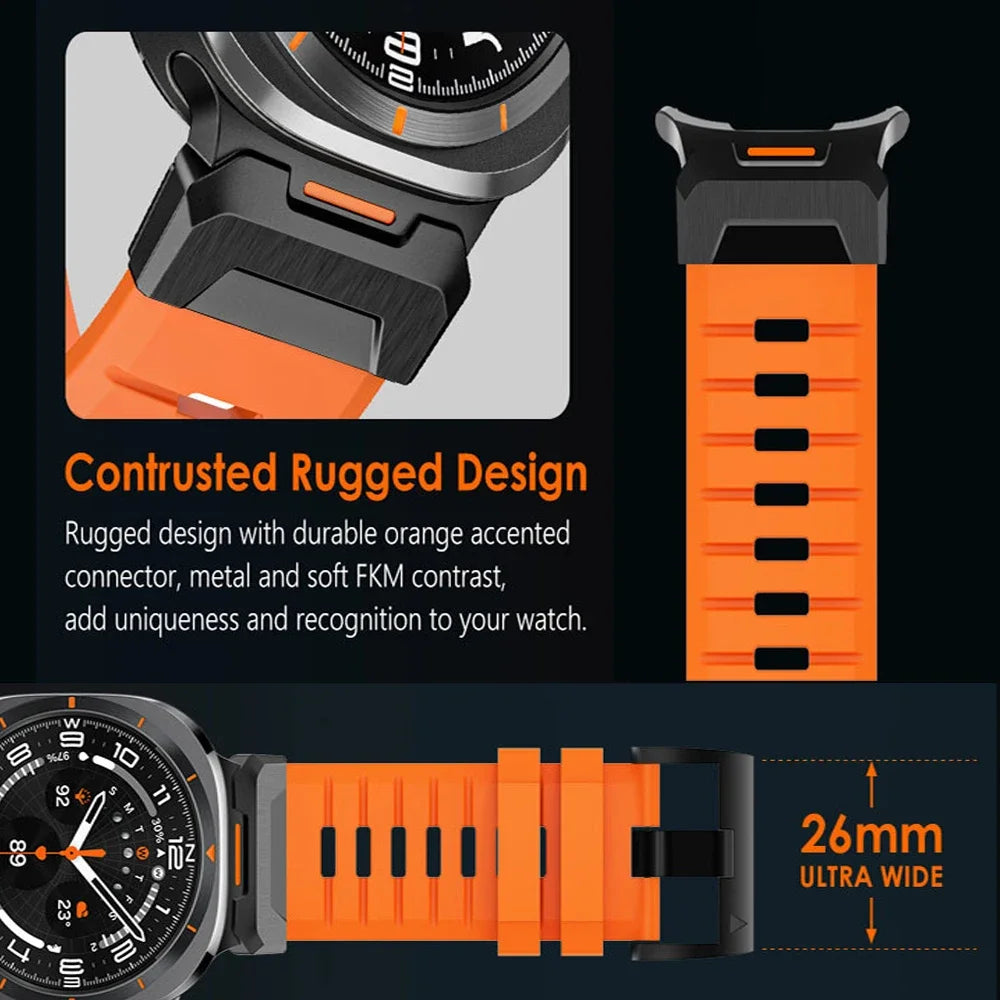 Stainless Steel & Rubber Band for Samsung Galaxy Watch Ultra and Samsung Galaxy Watch Ultra (2025)