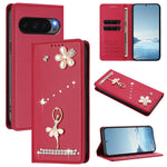 Cute Diamond Wallet Flip Case with Card Slot and Stand for Google Pixel 9 Series