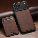 iPhone 17 Series MagSafe Leather Case with Detachable Card Sloth