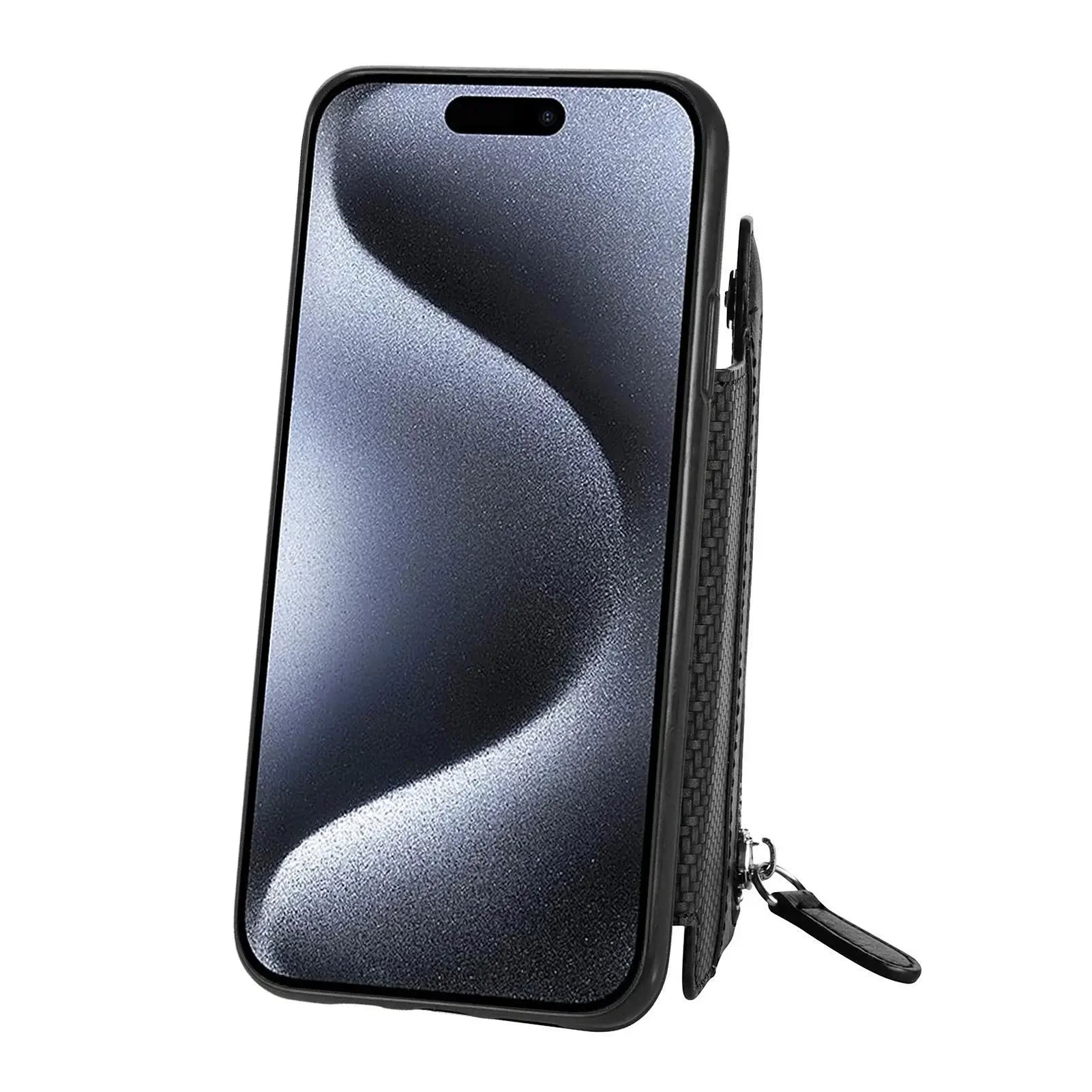 Protective Leather Zipper Wallet Case for iPhone 16 Series