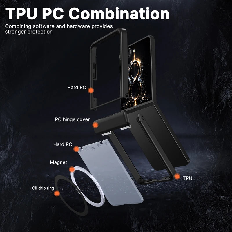 Shockproof PC and TPU Hinge Protection Case with Automatic Rebound for Samsung Galaxy Z Flip 7