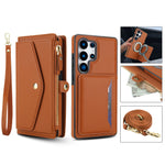 Crossbody Magnetic Leather Wallet Case for Samsung Galaxy S25 Series