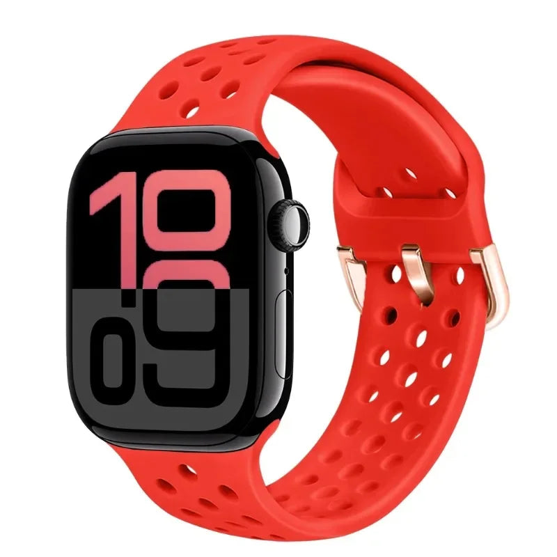 Perforated Silicone Band with Ventilation Holes for Apple Watch