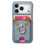 Premium Lychee Pattern Leather Wallet Case with Ring Holder & Vertical Card Slot for iPhone 17 Series