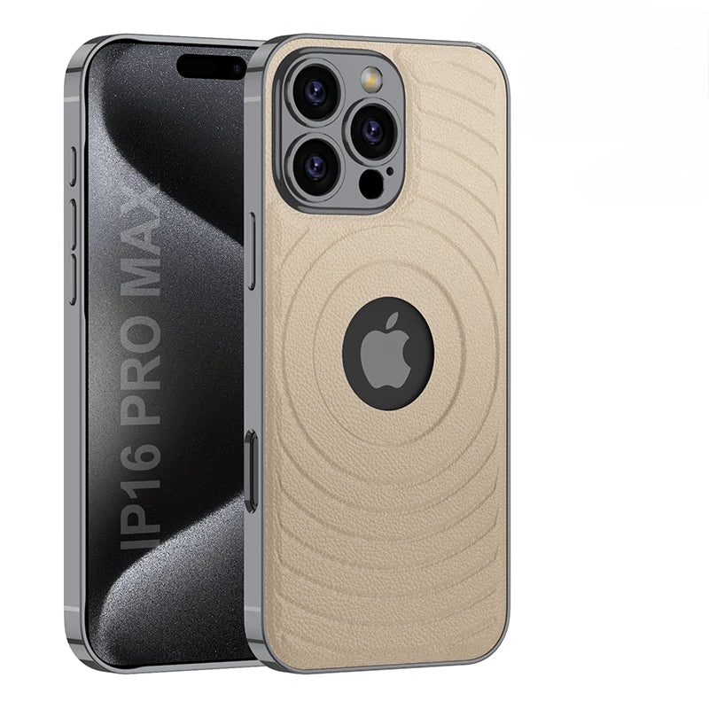 Luxury Electroplated Leather Case for iPhone 16 Series