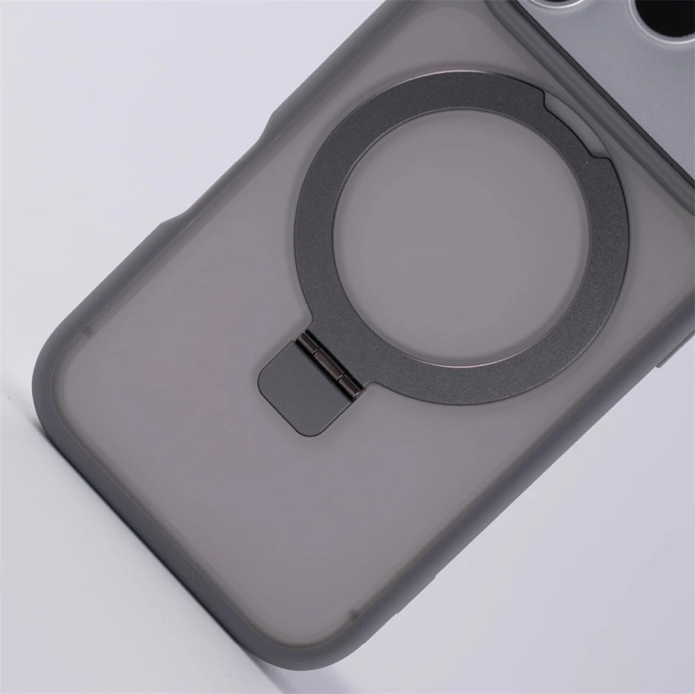 Matte MagSafe Ring Stand Case with Bumper Protection for iPhone 18 Series