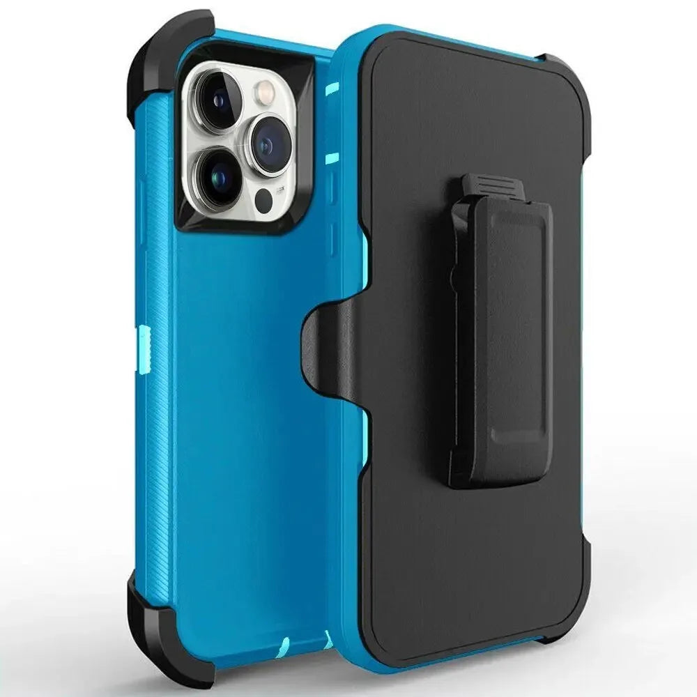 Three-Layer Shockproof Case with Belt Clip for iPhone 16 Series