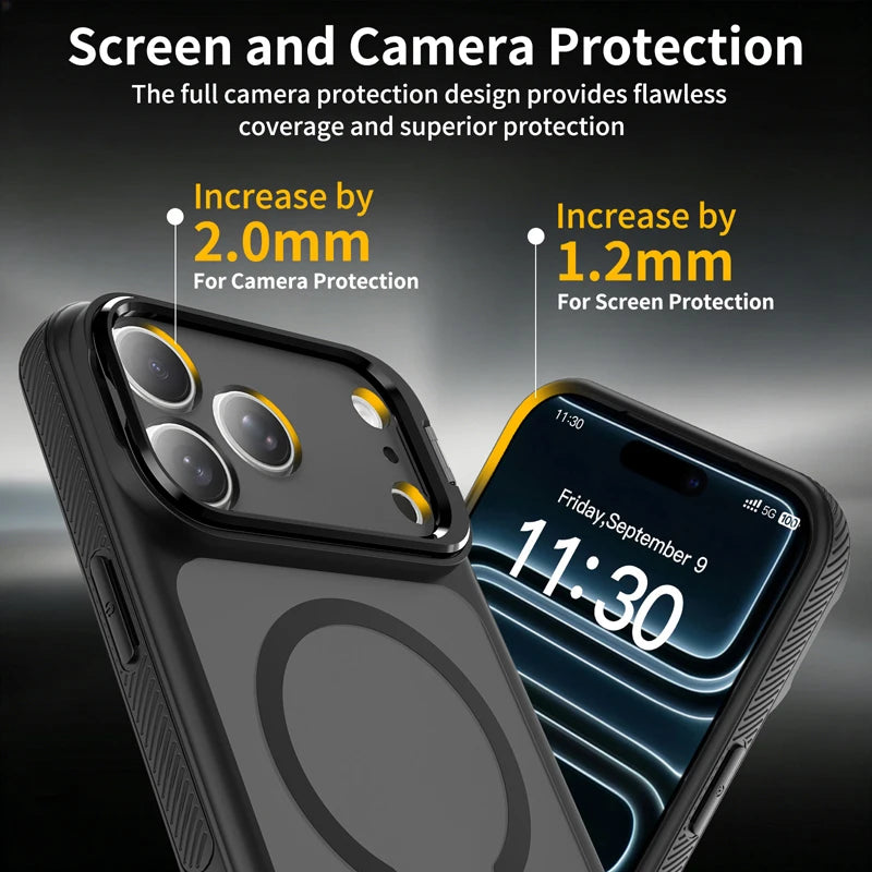 Translucent Shockproof Magnetic Kickstand Case with Embedded Ring Stand for iPhone 18 Series
