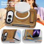 Leather Kickstand Case with MagSafe Alignment Ring for iPhone Duo