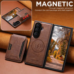 Luxury 2-in-1 Magnetic Leather Wallet Case with Card Slot for Galaxy Z Fold 7