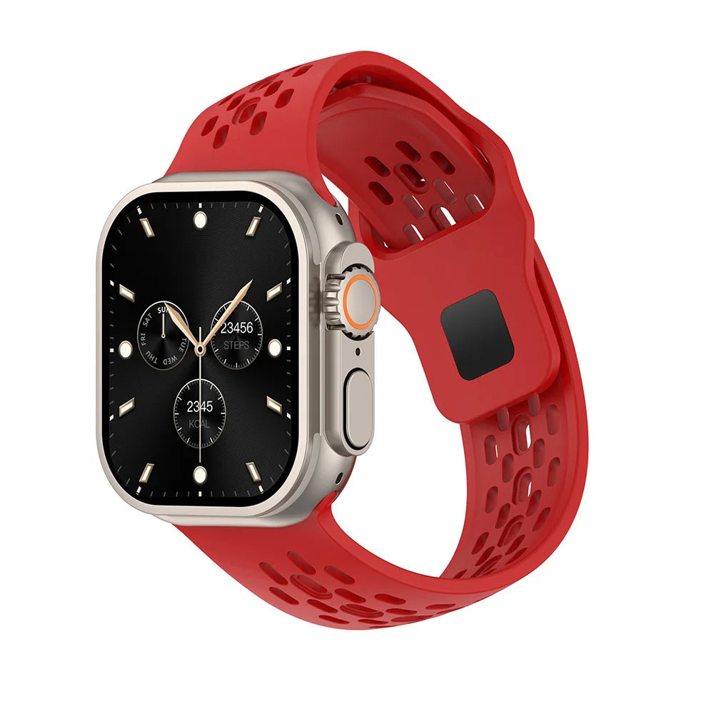 Perforated Silicone Tapered Band with Slot Connector for Apple Watch
