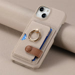 Shockproof Leather Wallet Case with Card Holder for iPhone 15 Series