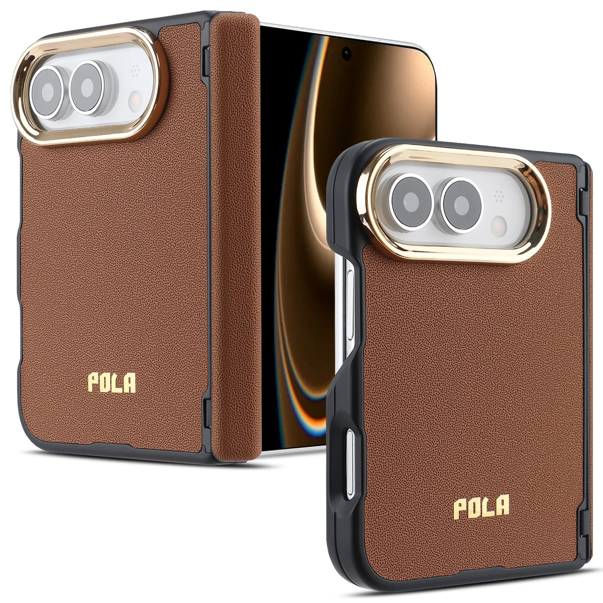 Leather MagSafe Case with Hinge Protection for iPhone Duo