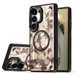 Protective Military Camouflage Magnetic Case with Lens Stand for Samsung Galaxy S24 Series