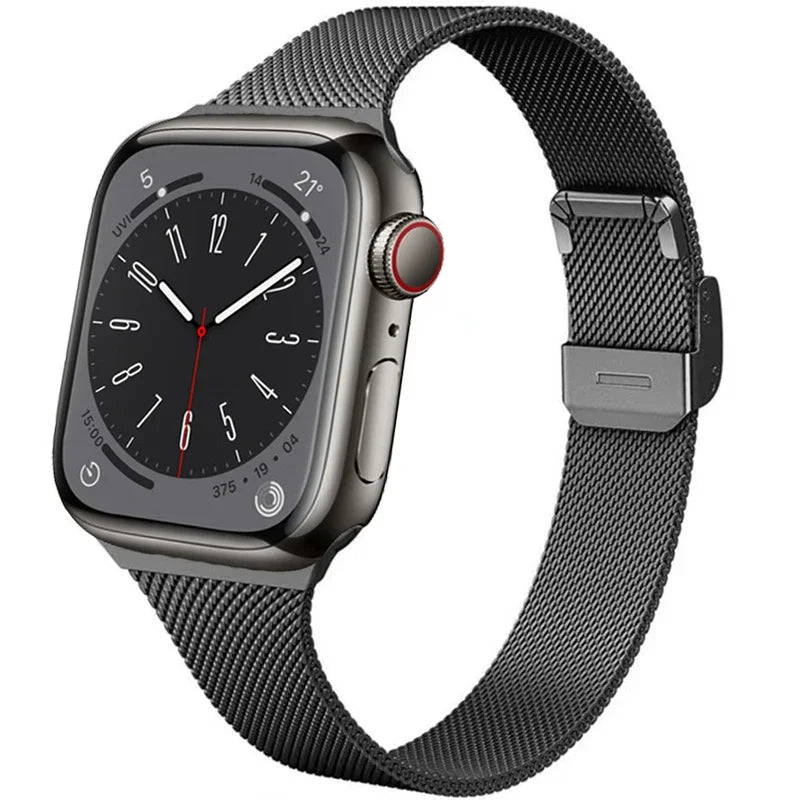 Slim Stainless Steel Milanese Band for Apple Watch