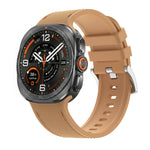 Hybrid Leather and Silicone Watch Band with Quick-Release Connectors for Samsung Galaxy Watch Ultra 2