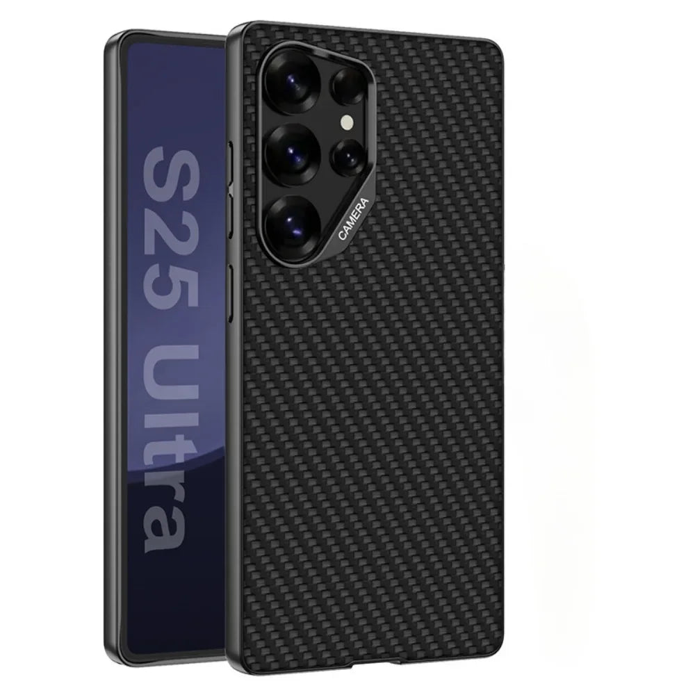 Shockproof Hard Shell Leather Case for Samsung Galaxy S25 Ultra