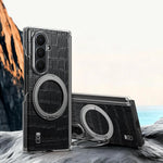 Crocodile-Embossed Leather Kickstand Case with 360° Rotating Ring for Samsung Galaxy Z Fold 6