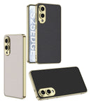 Shockproof Plating Leather TPU Case for Samsung Galaxy S25 Edge