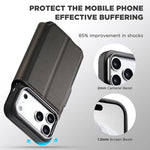 Triangle Pattern PU Leather MagSafe Case with Detachable Card Slots for iPhone 17 Series