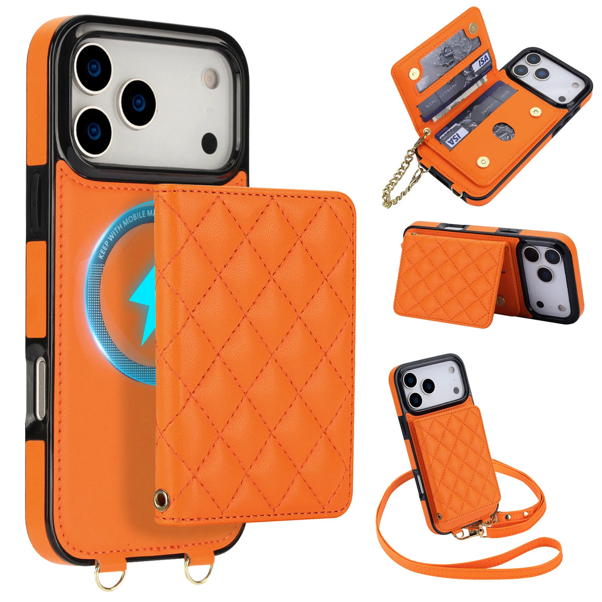 2-in-1 Detachable MagSafe Wallet Case with Crossbody Strap for iPhone 18 Series