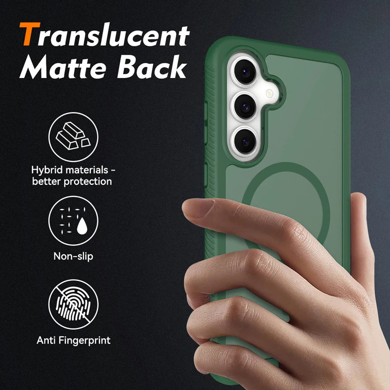 Translucent Magnetic Case with Reinforced Corner Protection for Samsung Galaxy S26 FE