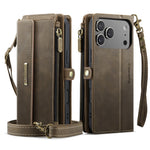 iPhone 17 Series Crossbody Wallet Case with Long Lanyard and Magnetic Flip