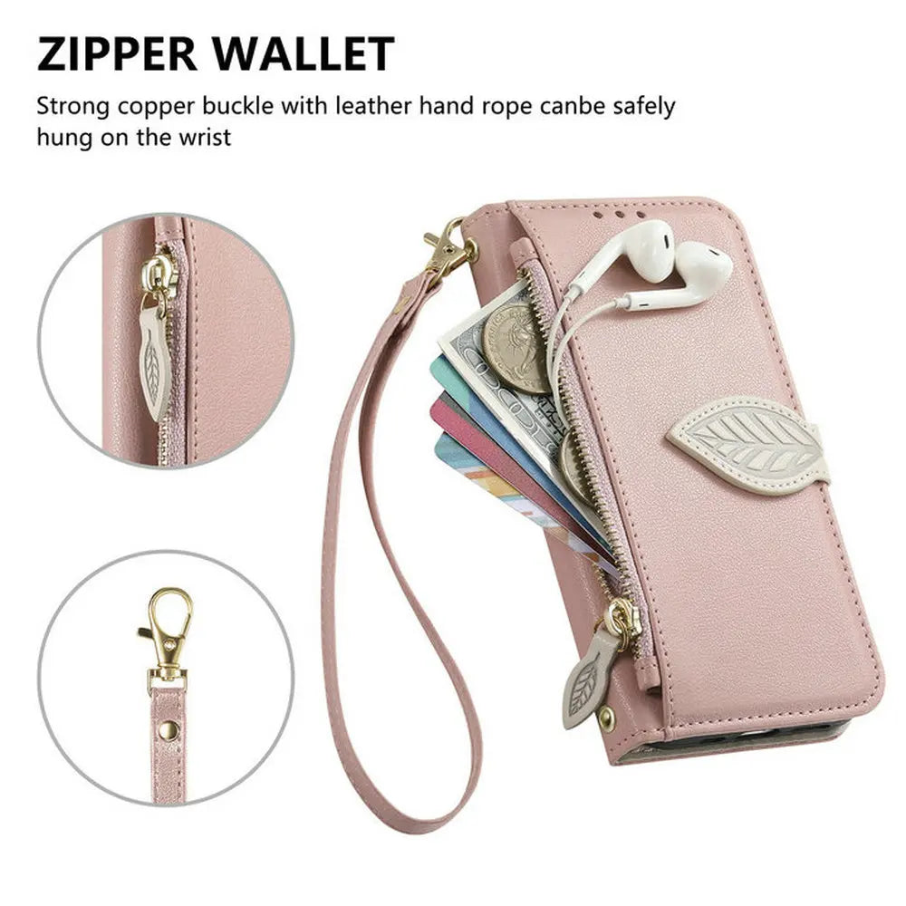 Premium PU Leather Flip Wallet Case for iPhone 17 Series