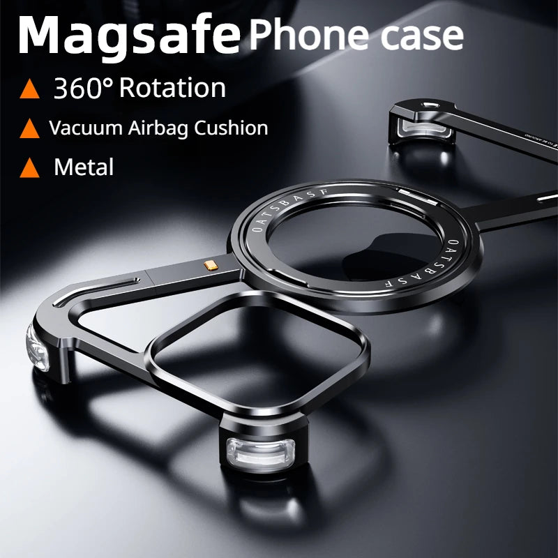 Z-Shape Frameless Metal MagSafe Phone Case for iPhone 15 Series