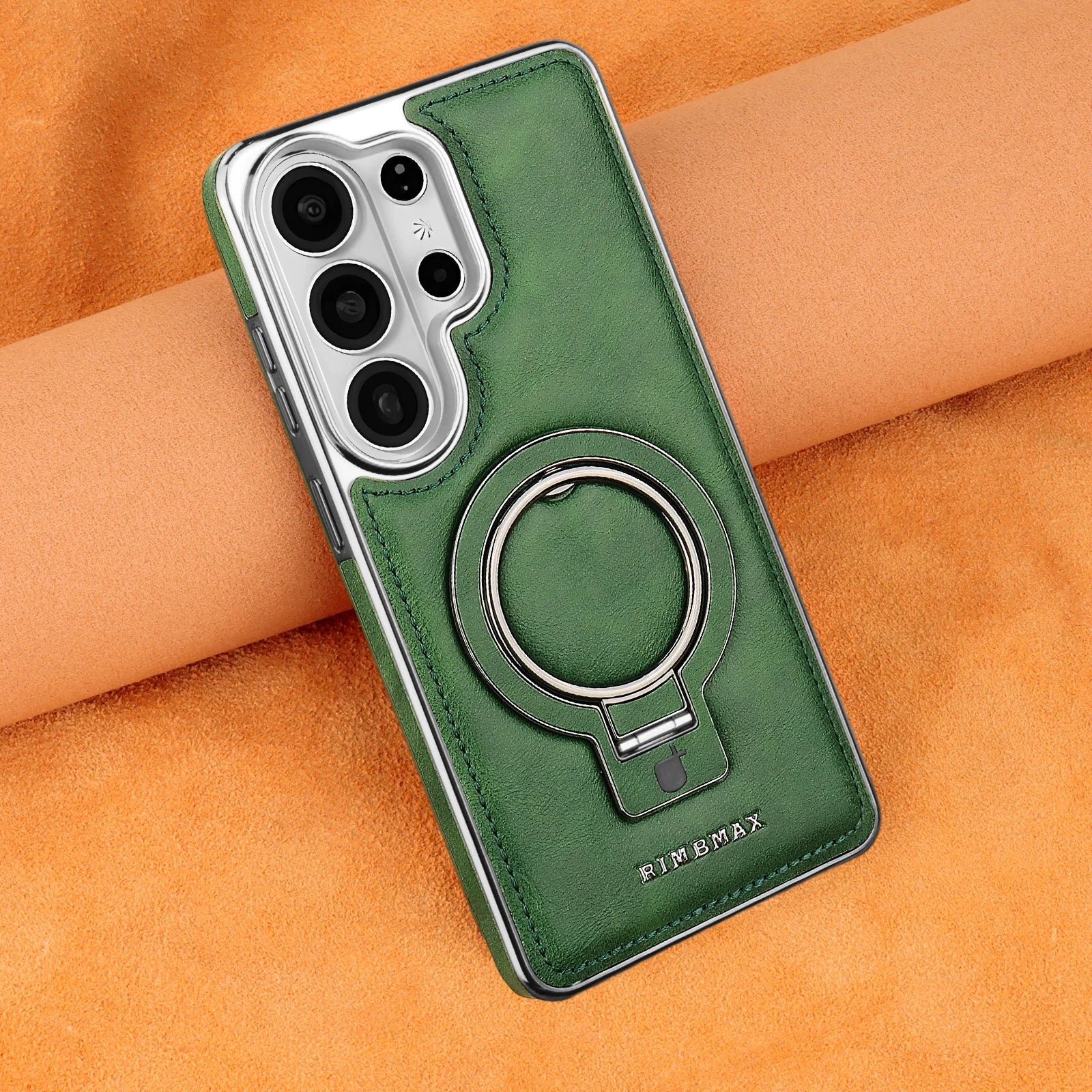 Premium Leather Magnetic Case with Ring Kickstand for Samsung Galaxy S26 Series