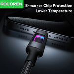 Rocoren PD 100W USB-C to USB-C Fast Charging Cable