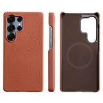 Luxury Cowhide Leather Magnetic Case for Samsung Galaxy S25 Series