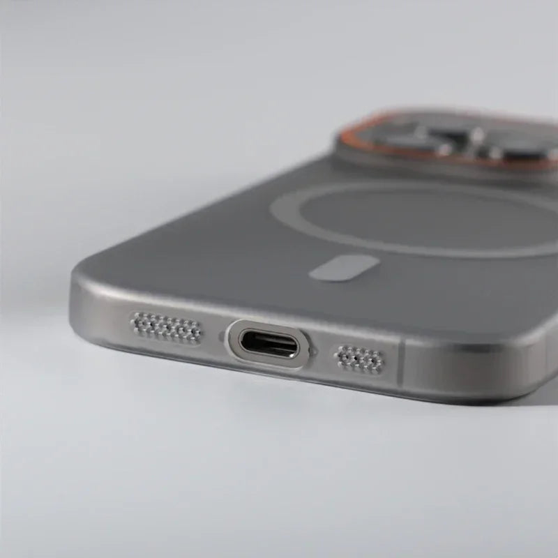 Sleek Frosted Barcode MagSafe Case for iPhone 16 Series