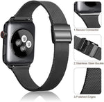 Slim Stainless Steel Milanese Band for Apple Watch