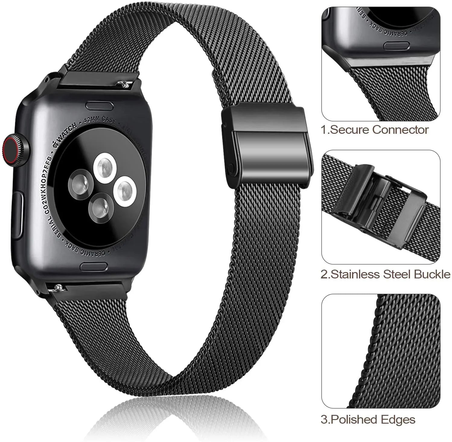Slim Stainless Steel Milanese Band for Apple Watch