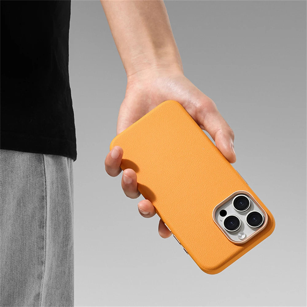 Luxury Business PU Leather MagSafe Case for iPhone 15 Series