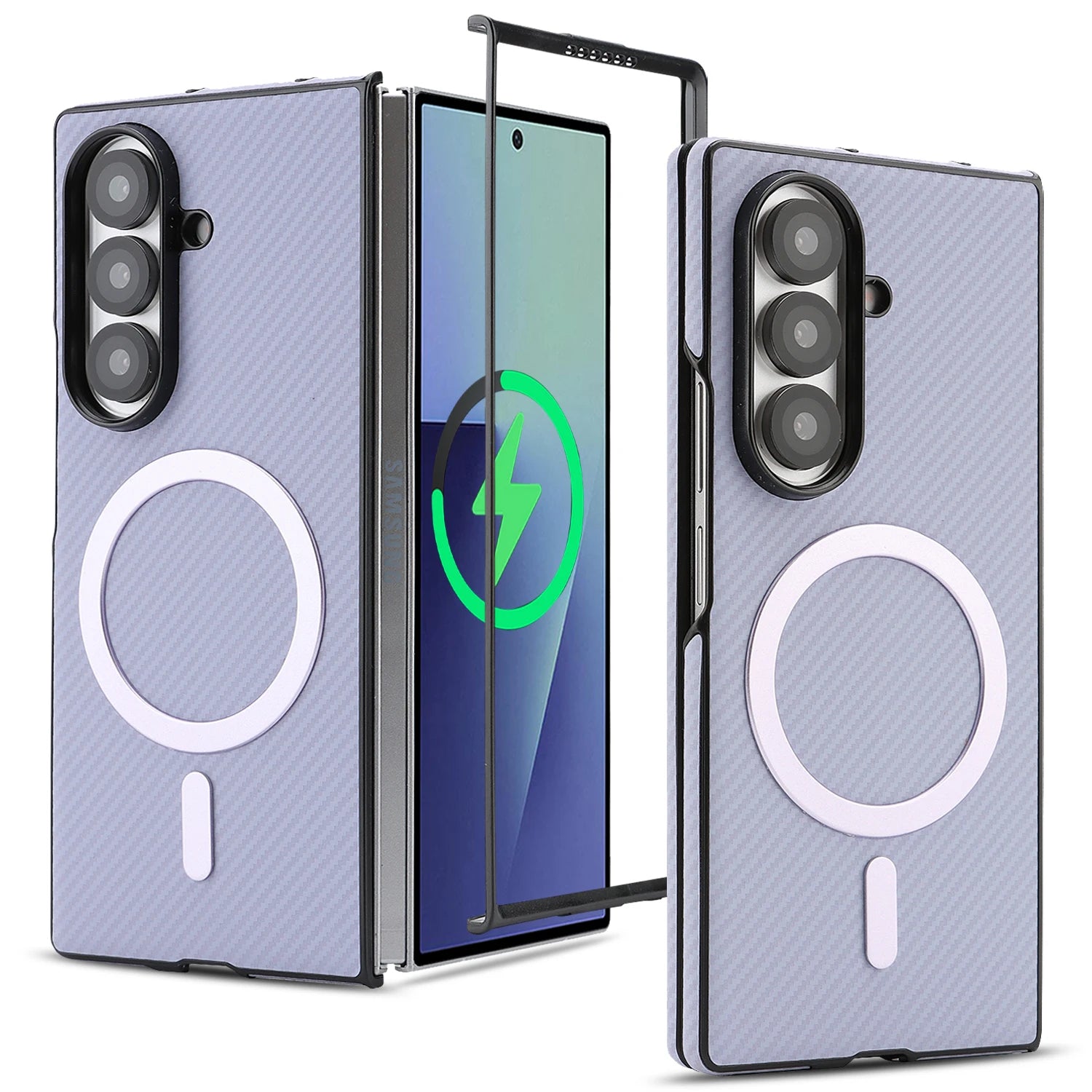 Carbon Fiber Magnetic Leather Case for Samsung Galaxy Z Fold 6